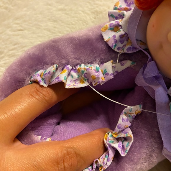 NWT! Vintage 1984 Cabbage Patch Kids Purple doll slippers 9-10 stuffed plush - Picture 7 of 9
